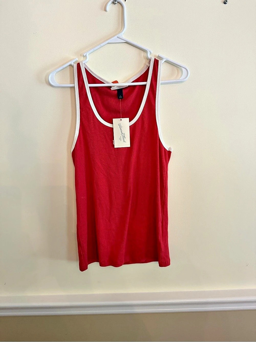 Universal Thread Red USA Ribbed Tank Top Size Large